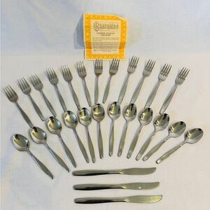 Vintage International Silver Stainless Flatware Set Of 28 Pcs American Stainless